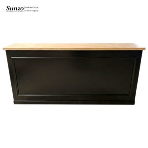 Table <span class=keywords><strong>de</strong></span> bar en bois noir avec trois piliers pour les mariages, les dîners en plein air, les événements commerciaux, les banquets, les hôtels - Product Image 3