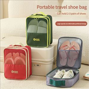 Boîte à chaussures de voyage multifonctionnelle, anti-poussière, double couche, épaissie, avec poignée - Product Image 1