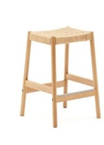 Solid Wood Chair Bar Stool High Quality Minimalist Style with Paper <b>Rope</b> Weave for Home Office Dining Home Bar - Product Image 2