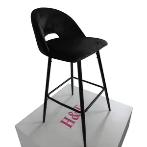 Hot Sales High Counter Chair Stainless Steel Fabric Upholster Bar chair Bal Stool Dining Chair For Home Hotel Wedding