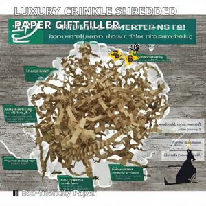 Papier artisanal froissé de luxe, résistant à l'eau, pour remplissage de paniers décoratifs et emballage de boîtes cadeaux pour arrangements floraux - Product Image 2