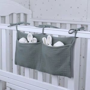 Sac de rangement moderne à double poche imprimé style européen et américain pour bébé, pour literie, salon, voiture, en pur coton - Product Image 1
