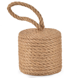 Butée de porte en coton et corde de jute tressée à la main - Butée de porte décorative nautique robuste avec poignée solide pour la maison et le bureau - Product Image 1