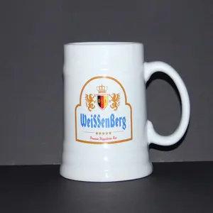 Kunden spezifisches Logo 16oz Keramik Bierkrug Deutscher Bierkrug 500ml Bierkrug