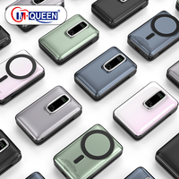 Batterie externe magnétique 3-en-1 20000 mAh haute capacité, charge rapide 20W, câbles intégrés, écran LED, support téléphone