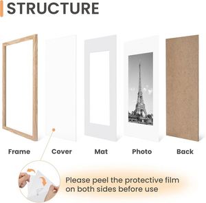 Wood A4 & A3 Rustic Poster <b>Frames</b> for 6x8 Pictures <b>Black</b> Color UV Printing Customizable Sizes Set of 34,6 - Product Image 4