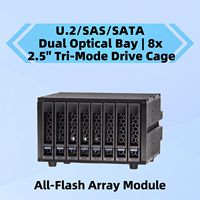 8-Bay 2.5" U.2/SAS/SATA NVMe Tri-Mode Drive Cage Dual 5.25" Optical Bay PCIe 4.0 Backplane W/ Fans Private Mold Made in China