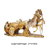 Porte-bouteilles en résine SE7 en forme de cheval doré, fait main et peint à la main, décoration animale pour la maison