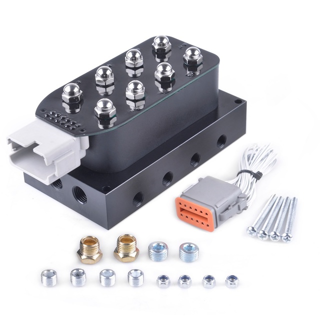 Universal Suspension Manifold Valve with 8 Outlets and 1/4 NPT Port for Automotive Applications