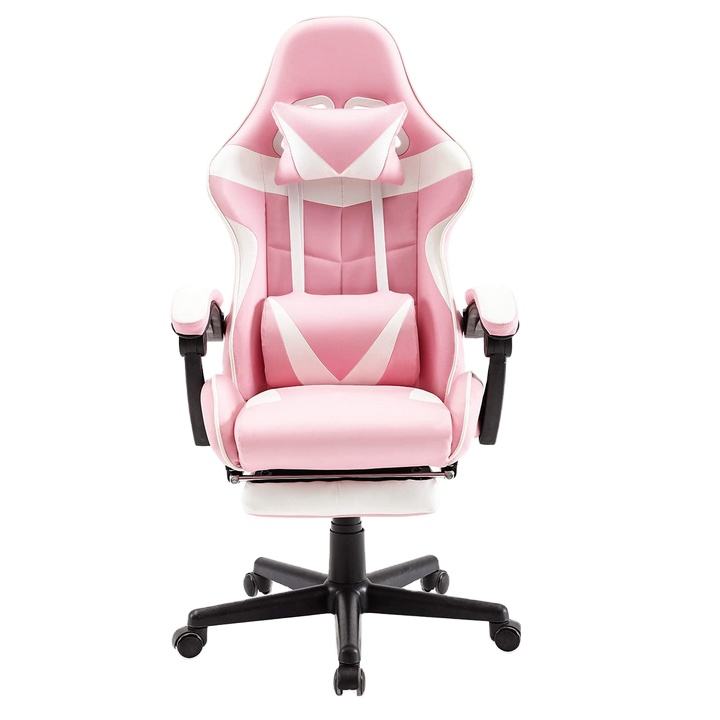2024 PUBG Gaming Chair Pink Office Chair with Footrest