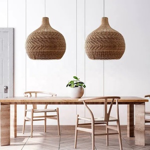 Scandinavian Handwoven Rattan Pendant <b>Light</b> Natural Fiber Chandelier for Modern Restaurant & Hotel Decor - Product Image 3