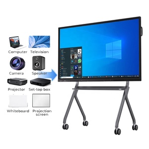 85 Inch 4K Interactive Whiteboard Anti-Glare Tempered Glass Smart Meeting <b>Board</b> 350cd/m 1500:1 Contrast IPS Panel 48MP Camera - Product Image 1