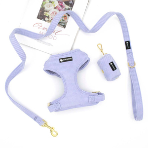 Hunan Coowone Set Harness anjing Corduroy kerah mewah khusus untuk anjing besar tas kotoran anjing perlengkapan hewan perros - Product Image 3