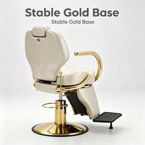 Poltrona da Barbiere di Lusso, Sedia per Salone di Bellezza con Braccioli in Acciaio Inox, Rosa e Oro, Sedie per <span class=keywords><strong>Parrucchieri</strong></span> - Product Image 5