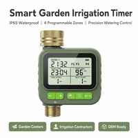 Sensor Digital RF 4 Moes Solar Analog Outdoor Bahan ABS 4 Zona Pengatur Waktu Penyiraman Mekanis Aqualin Stopkontak Listrik