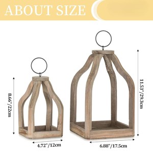 Soporte de farol de madera de calidad superior con paneles de vidrio, ideal para el patio del hogar y la decoración de bodas en un elegante estilo vintage - Product Image 5