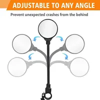360. Espejo Retrovisor Ajustable con Cuello de Cisne Flexible para Manillares de 22-32 mm, Universal para Bicicleta, Scooter y Motocicleta