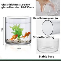 Bocal en verre transparent épais moderne à usage domestique-Poisson de bureau pour vase à fleurs au sol du réservoir Spécifications multiples disponibles