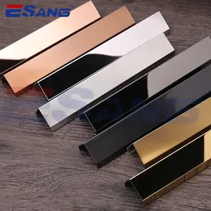 ESANG Tile Accessories Decorative Trim Strip 8Mm L Angle Stainless Steel Edge Trim For Tiles