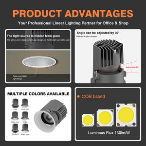 Plafond en aluminium de rondelle de mur de conception anti-éblouissante de haute qualité 20w 35w 50w 80w a enfoncé le projecteur mené - Product Image 3