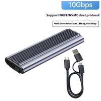 Caja USB3.1 tipo C a M.2 M Key NVMe SSD Caja de carcasa de unidad de estado sólido Caja de disco duro de protocolo dual SSD M.2 Sata