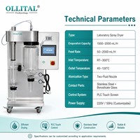 Secador por Pulverización Ollital para Café en Polvo con Cámara de Vidrio para Pruebas de Fórmulas de Bebidas e Investigación de Polvos Instantáneos