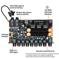 SZM-KTV400 2.1 Channel BT6.0 Papan Penguat Daya TPA3221 100W*2+200W Modul Amplifier TWS LED MIC Input Gitar Anti-howling