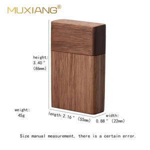 Muxiang Solid Wood Cigarette Box Black Walnut Rectangular Handmade Dugout Case For Export - Product Image 5