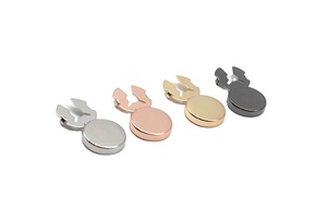 Wholesale French Shirt High Quality 18mm Round Locking Customised Size Brass Button Cover Cufflinks - Product Image 2