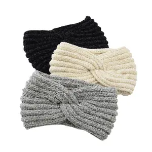 Haarschmuck für Frauen, Frauen Fleece gefüttert Kabel gestrickt Ohr wärmer Stirnband Winter warm gestrickt Stirnband