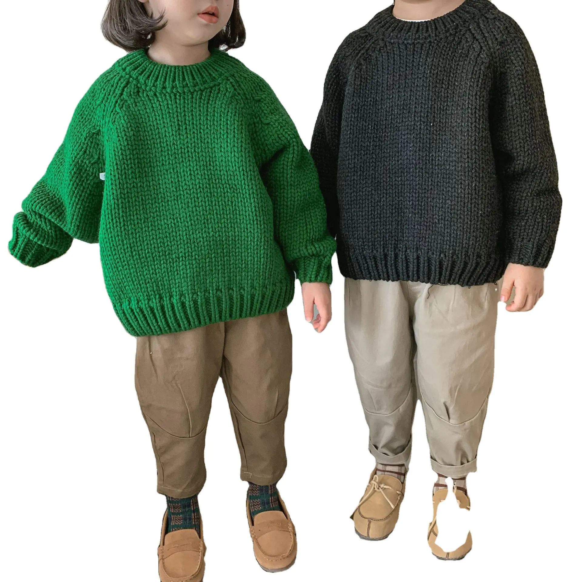 Boys girls sweater winter 2022 high collar pull over kids toddler wholesale autumn children's sweater