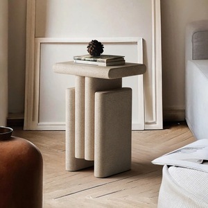 Wholesale Japandi Living Room <strong>Side</strong> <strong>Table</strong> Wabi-Sabi Mineral Paint Small Stone Texture <strong>Side</strong> <strong>Table</strong> - Product Image 1