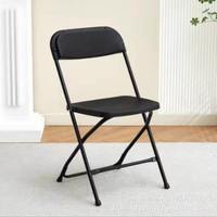Chaises pliantes noires pour l'extérieur, jardin, cours modernes, mariages, camping, en plastique et métal durables pour la cuisine, l'hôtel