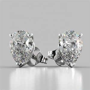 Diamant taille poire certifié IGI 1ct chaque boucle d'oreille 2ct <span class=keywords><strong>tcw</strong></span> en or 18 carats - Product Image 3