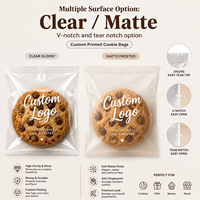 Sacs d'emballage individuels transparents mats imprimés sur mesure pour biscuits, sachets thermoscellables pour biscuits faits maison et collations