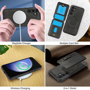 Custodia di lusso per cellulare con supporto a portafoglio per <span class=keywords><strong>Samsung</strong></span> S24 S25 <span class=keywords><strong>Cover</strong></span> magnetica in pelle per Google 9Pro XL - Product Image 6