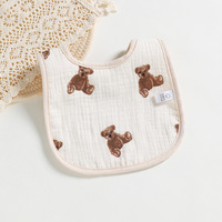 Vente en gros de bavoirs colorés personnalisés en coton pour l'alimentation des bébés en forme de U bavoirs lavables pour nouveau-nés bavoirs en coton pour enfants