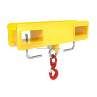 Poutre de levage à crochet pour chariot élévateur haute performance 3000 lb, à double fourche, revêtement poudré jaune, pour la logistique d'entrepôt