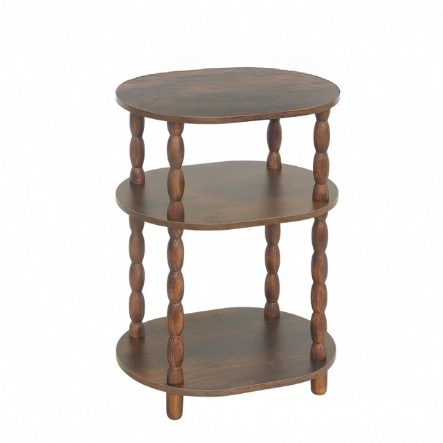 Vintage Bobbin Legged 3 Tier Wooden Side Table for Living Room Bedroom Use
