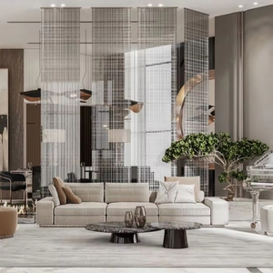 Conjunto de Muebles de Lujo Moderno Art Déco para Sala Sofá con Patrón Geométrico y Consola de Cristal Set Completo de Diseño para Penthouse - Product Image 3