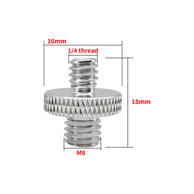 M8 to 5/8-11 Thread Aluminum Adapter 18mm Height for Instruments & Accessories