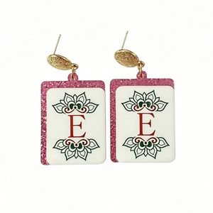 New Trendy Creative <strong>Quirky</strong> Mahjong square <strong>Earrings</strong> Cartoon Patterns Personalized Women Acrylic <strong>Earring</strong> - Product Image 2