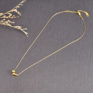 High-Grade Stainless Steel <strong>Gold</strong> <strong>Ball</strong> Beads Necklace for Women New Luxury Clavicle <strong>Chain</strong> with Pendant Trendy Style for Gifts - Product Image 5