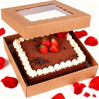 Emballage de gâteau de boulangerie personnalisé Dessert Matériaux recyclés Écologique Carton brun Carton plié