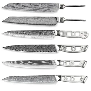 High Quality Knife Blanks Stainless Steel Damascus Knife Blank Set DamaskuKitchen Knives blanks