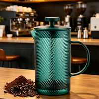 Cafetière à piston classique en verre, écologique, épaissie, pour usage domestique, avec accessoire pour le lait