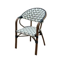 Table à manger en rotin tressé rétro, style français moderne et minimaliste, pour restaurant occidental, bistro, salon de thé, maison d'hôtes, en bambou d'extérieur