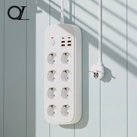 Multiprise EU multifonctionnelle aux normes internationales avec interrupteur rallonge de charge rapide multiprise avec USB