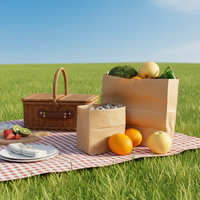 Sacs en papier kraft brun de qualité alimentaire, à fond carré, sans poignée, en gros, sur mesure, à bas prix