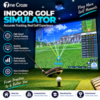 Simulateur de golf AR, jeu de golf interactif en projection intérieure avec écran d'impact pour centre sportif familial, parc d'attractions